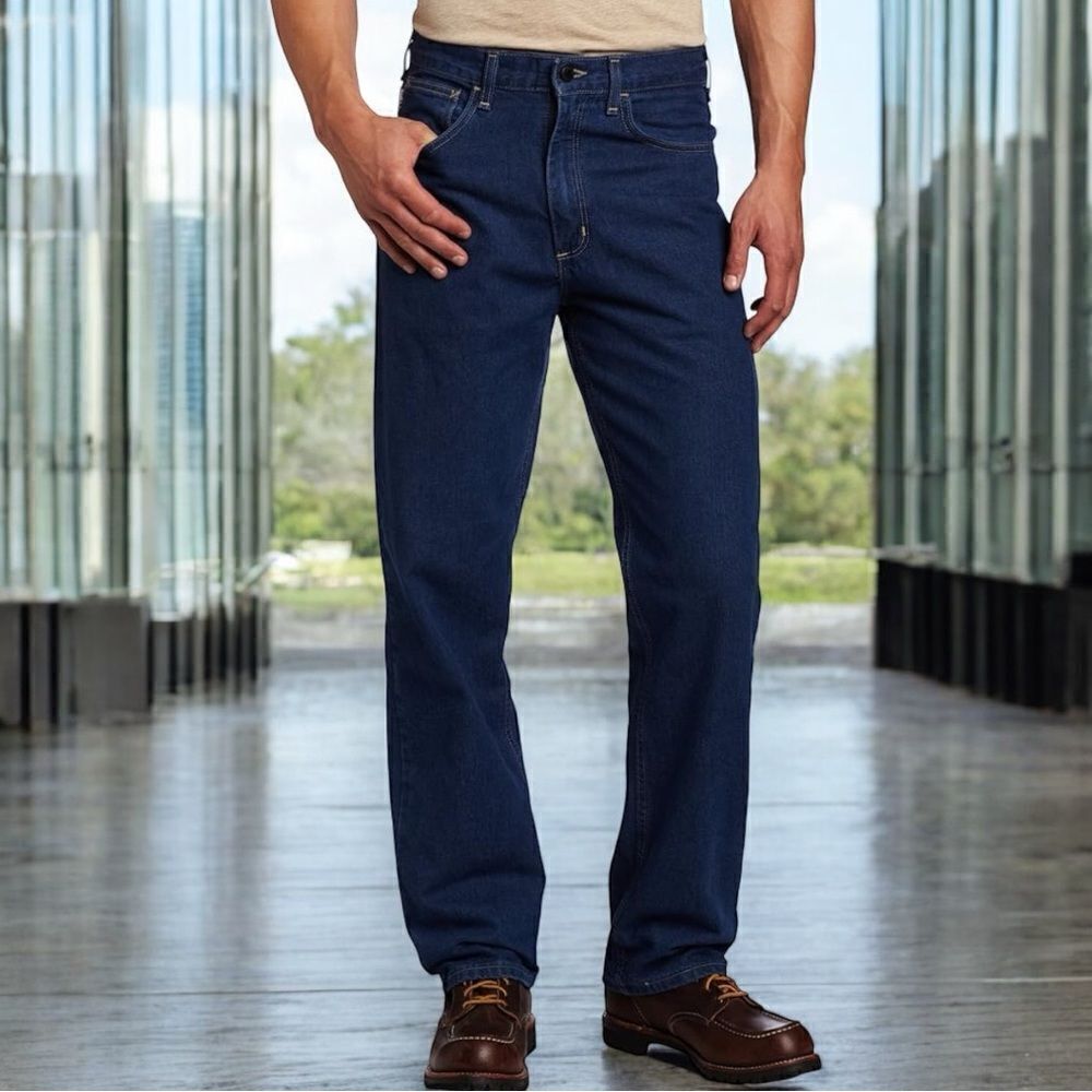Carhartt Men’s Big & Tall Denim Straight Jeans Size 44x34